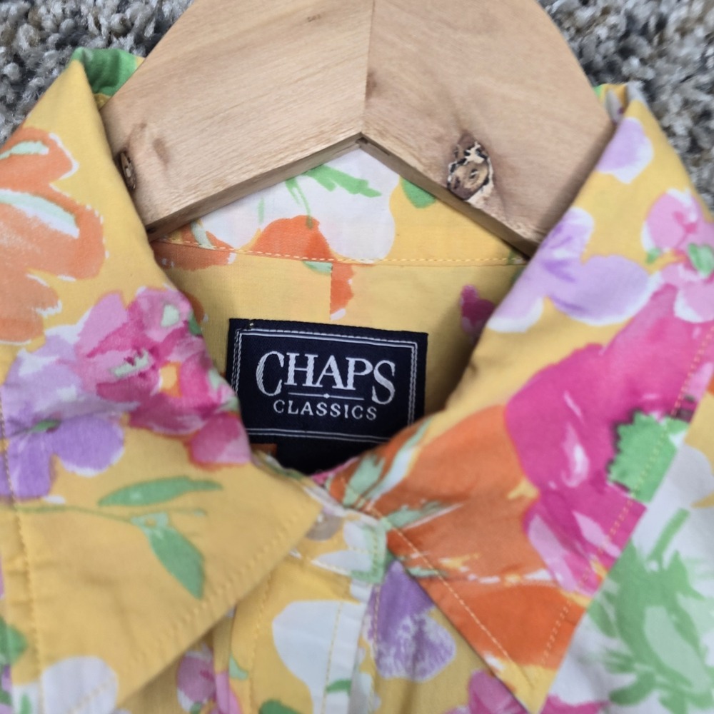 Chaps Top Womens Small Multicolored Button Up Floral Print Blouse‎ Cotton Ladies - Picture 6 of 7